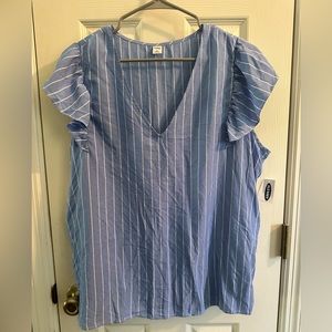 Women’s Old Navy Blue Striped Shirt size XL brand new with tag